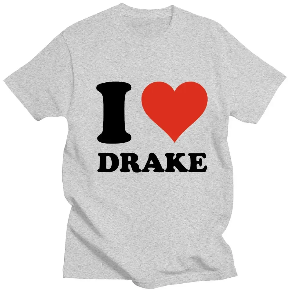 I Love Drake Graphics Bawełniane koszulki z nadrukiem Mężczyźni Kobiety Hip Hop Koszulka z krótkim rękawem Oversized Harajuku Unisex Tees Tops Odzież