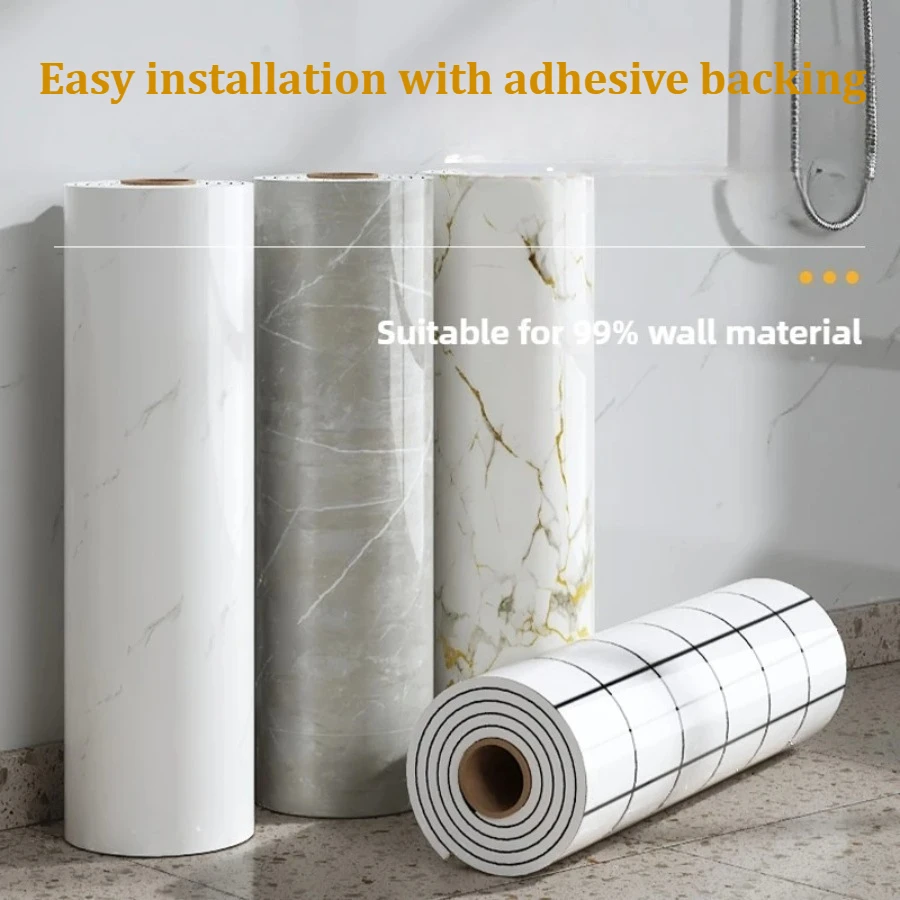 40Pcs Peel and Stick Marble Wall Tiles Waterproof Self-Adhesive DIY Easy Install Wall Decor for Bathroom Living Room Background