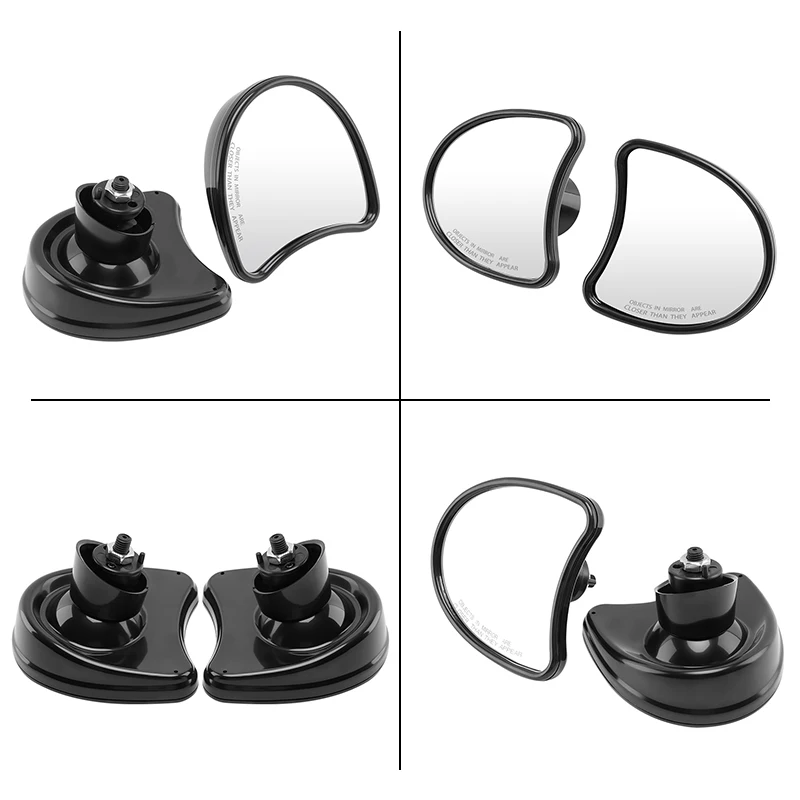 Motorcycle Black Batwing Fairing Mount Mirrors Side Rear View Rearview Mirror For Harley Touring Electra Street Glide 2014-up