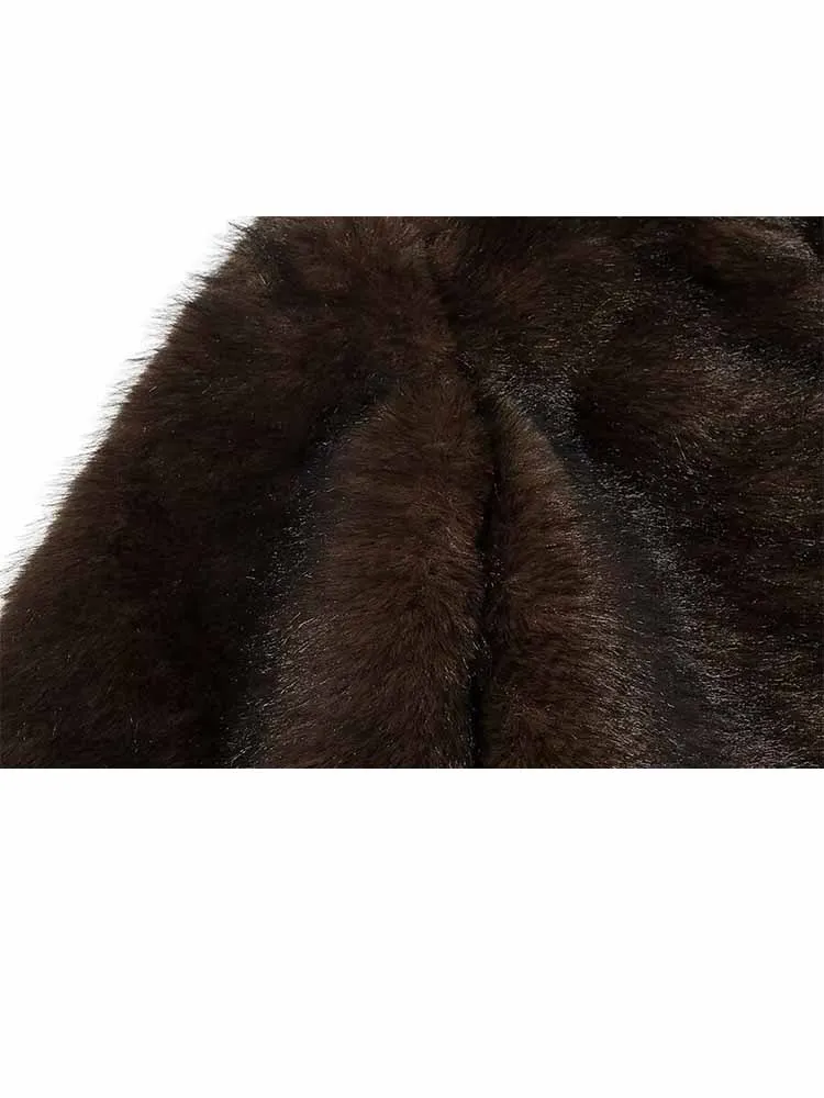 HH Frau Winter Mode Einfarbig Warme Künstliche Pelz Lange Ärmel Stehkragen Lose Mantel Weibliche Casual Street Style Jacke
