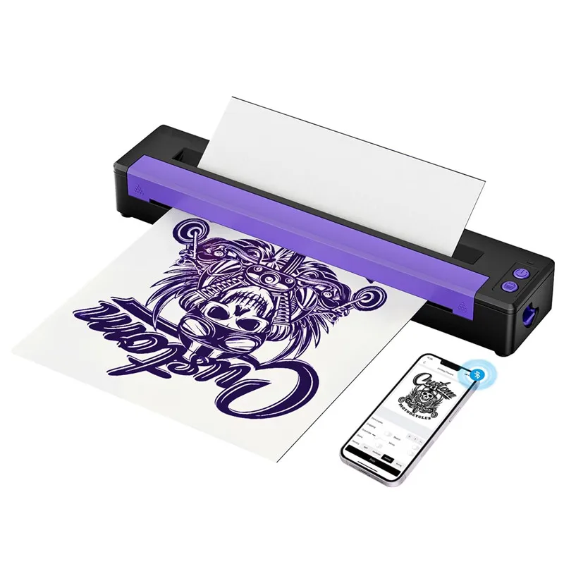 P19 HD Tattoo Stencil Printer Portable Professional Wireless Bluetooth Thermal Tattoo Printer Compatible with Phone/Tablet/PC