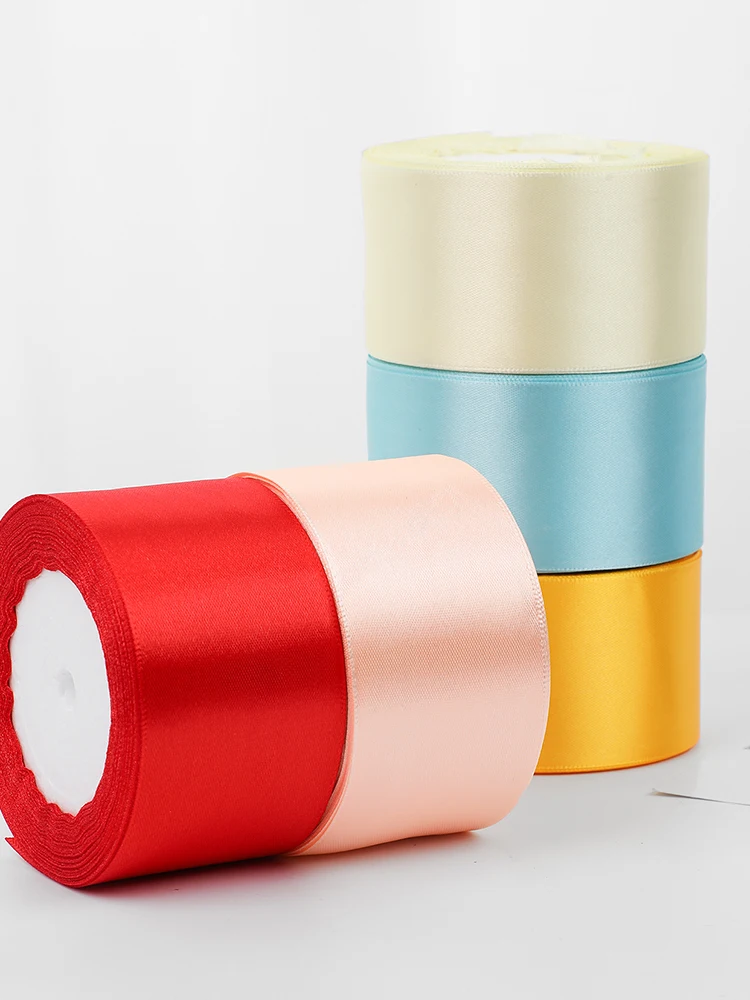 25Yards/Roll 5cm Satin Ribbons DIY Handmade Bows Crafts Fabric Christmas Halloween Birthday Party Gift Box Wrapping Tape