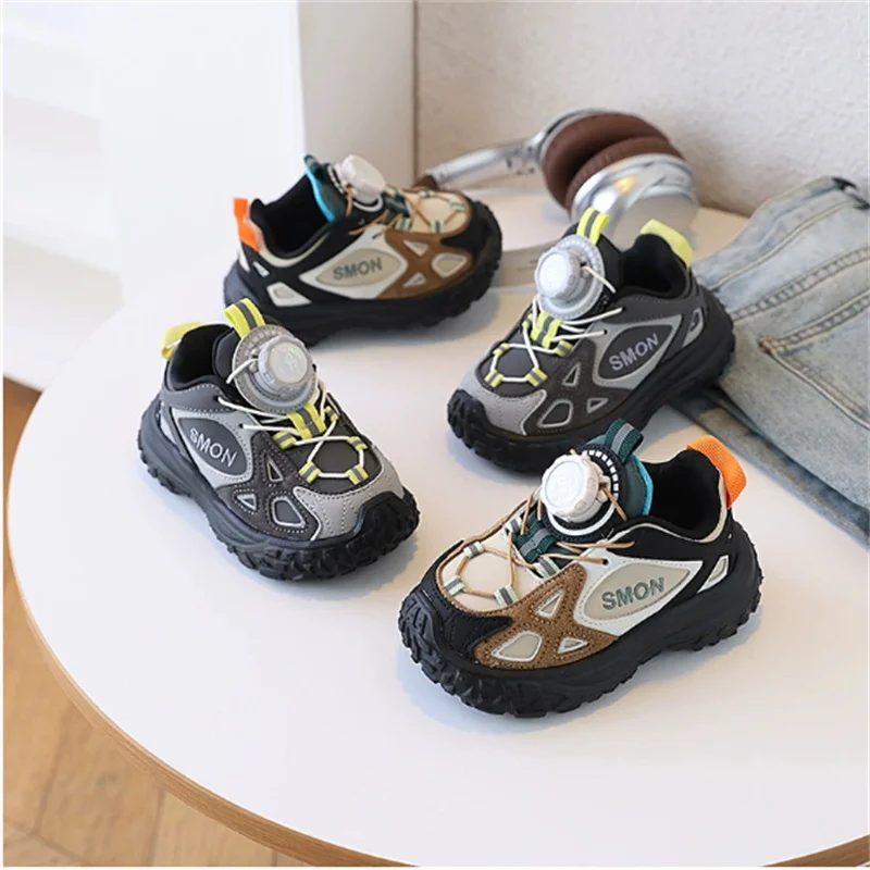 

2026 New Spring Children Shoes For Boys Leather Toddler Kids Outdoor Tennis Soft Sole Sport Shoes Fashion Toddler Sneakers