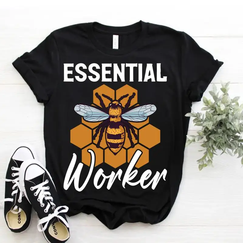 Funny Beekeeping Beekeeper Honey Bees Essential Worker Bee T Shirt Beetles Tee