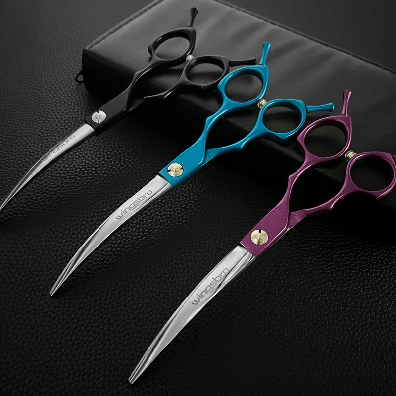 7Inch Professinal Dog Grooming Scissors Pet Curved Cut High-Grade Pet Cat Shears Special Designed Scissors For Pet