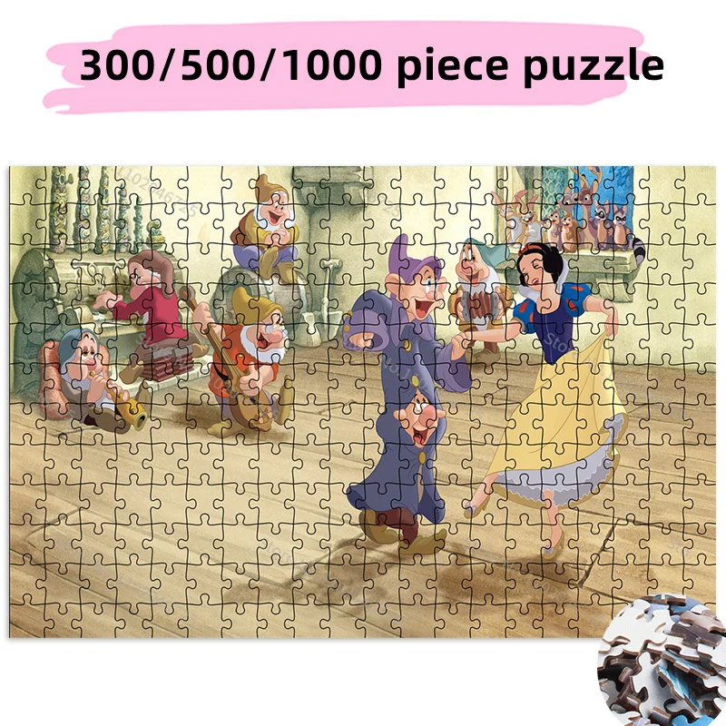 

300 500 1000 Pieces Disney Cartoon Snow White And The Seven Dwarfs Jigsaw Puzzle Creative Puzzle Kids Adult Collection Hobby