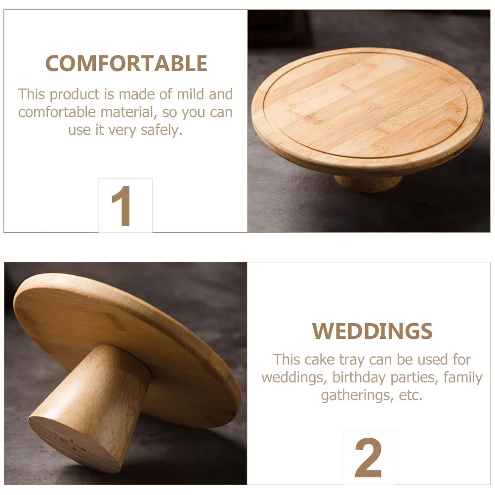 

1Pcs Round Cake Storage Tray Decorative Wooden Dessert Cupcake Holder Stable Food Display Rack for Banquet Event Decoration