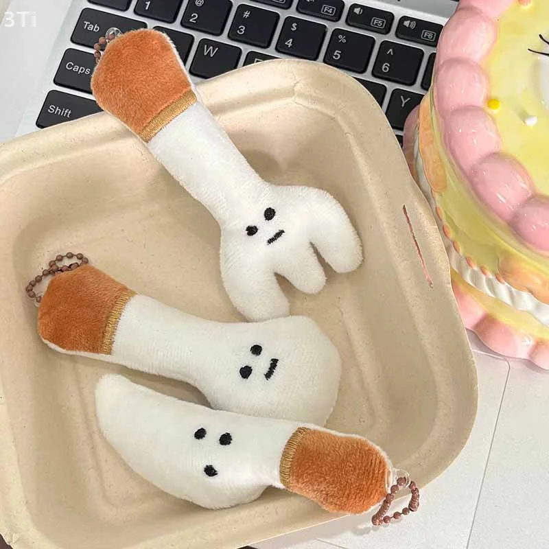 Милый плюшевый брелок, имитация вилки, ложки, посуда, плюшевая кукла, брелок для ключей, сумка, подвеска, рюкзак, подвески, аксессуары для ключей