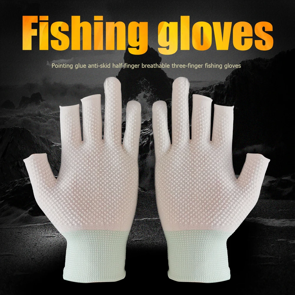 Fishing Gloves 3 Fingers Protector Breathable Anti-Slip Anti-Cut Fishing Gloves Carp Outdoor Fishing Tackle Accessories Supplies