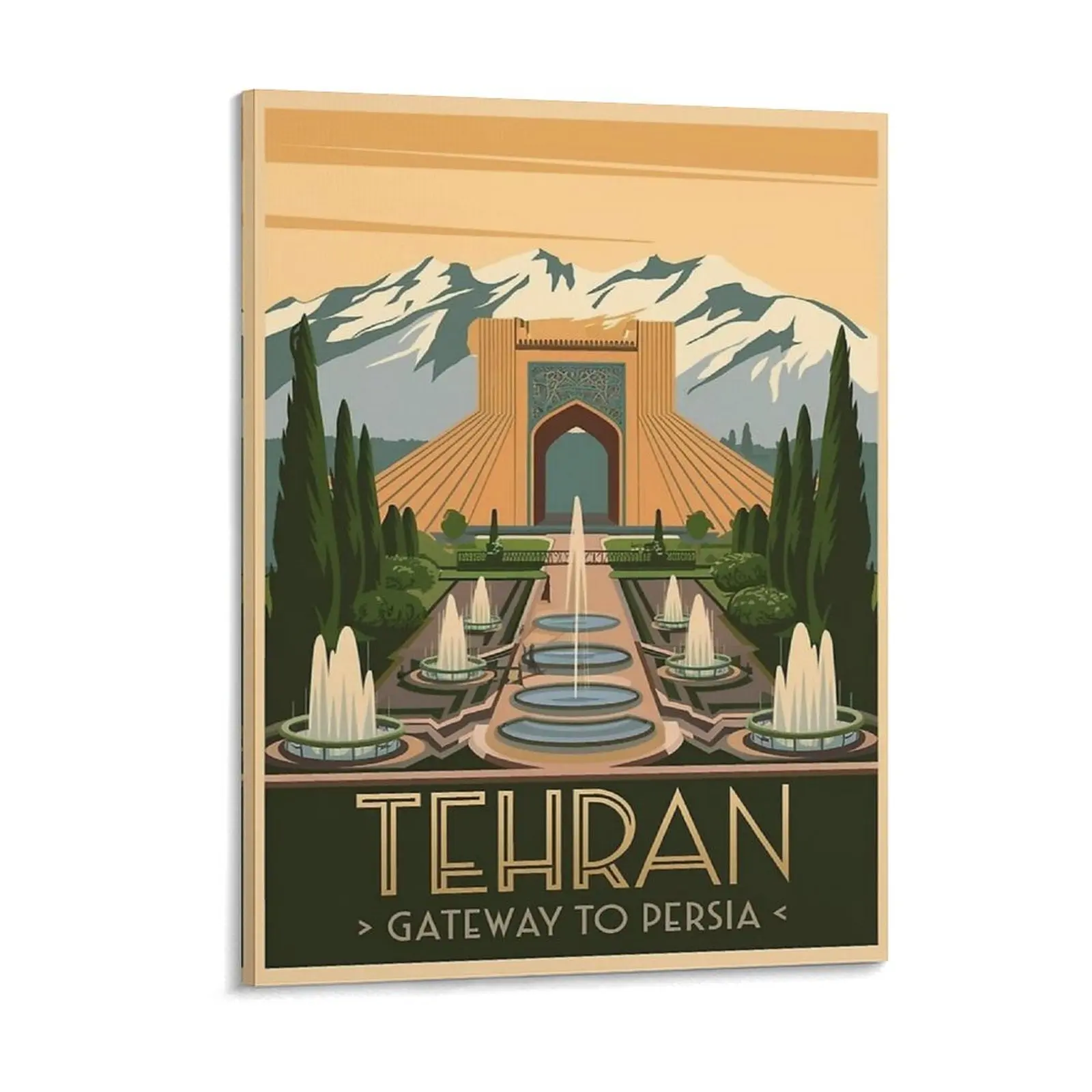 

UFO above Tehran Retro Ankara Turkey Retro travel minimalistic poster Retro Club Designer Cinema Framed Wall Paintings