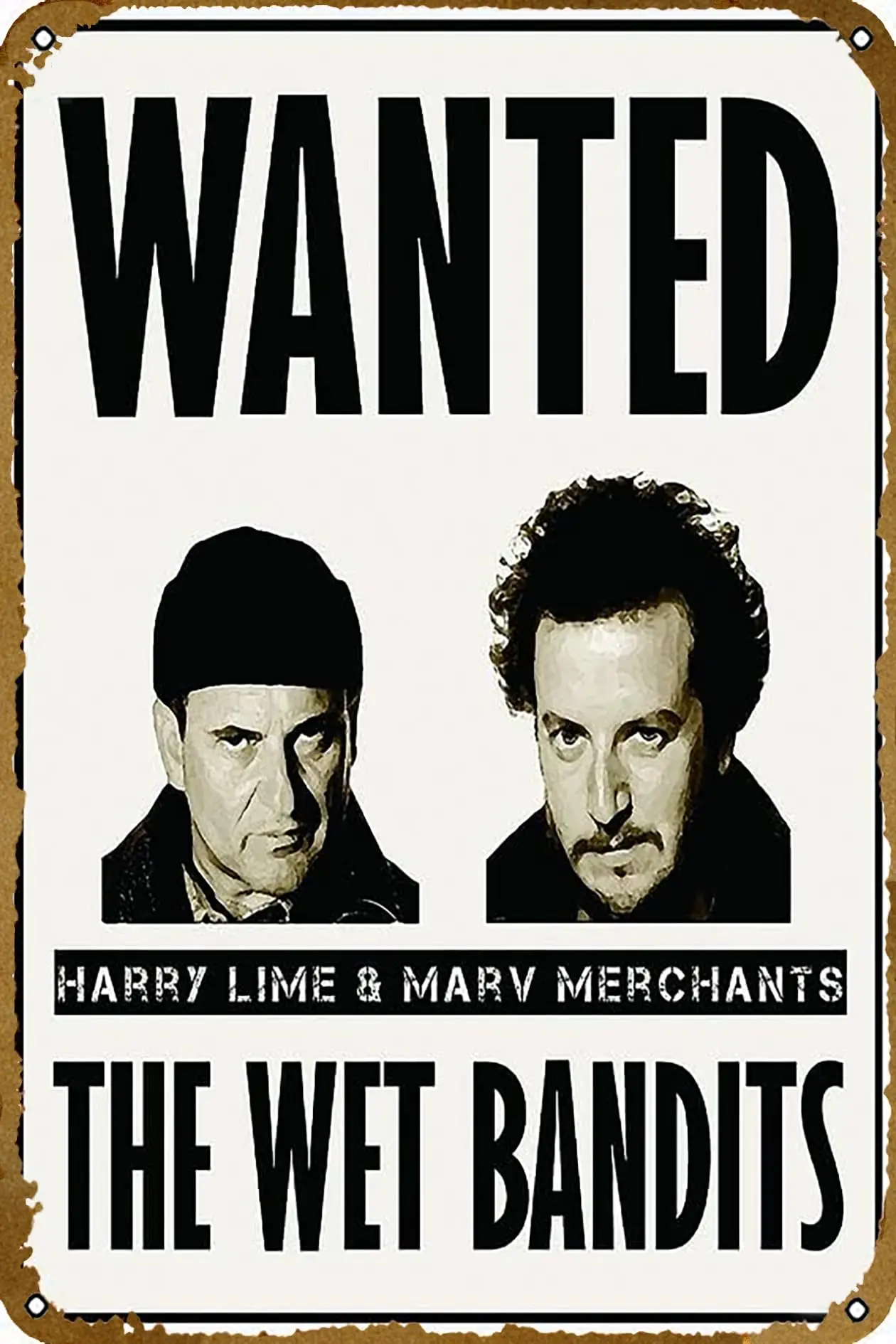 KNIOIL Home Alone Wanted The Wet Bandits Iron On Transfer #2 Poster Retro Metal Tin Sign Home Kitchen Bar Cafe Club Cave Vintage