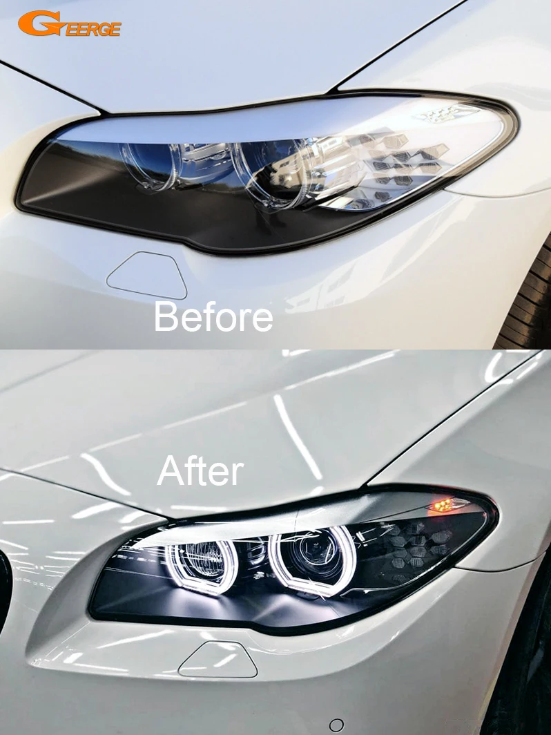 For BMW 5 Series F10 F11 F18 520i 523i 528i 530i 535i M5 Excellent Day Light Turn Signal DTM M4 Style LED Angel Eyes Halo Rings