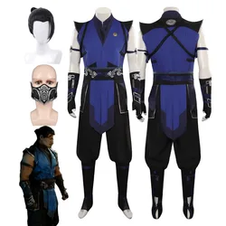 Sub Zero Cosplay Gloves Wig Mask Game Mortal Kombat Roleplay Fighting Costume Men Outfits Adult Male Halloween Party Clothes