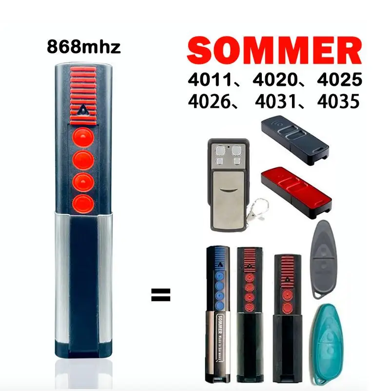 

SOMMER 868 МГц пульт дистанционного управления для ворот 4020 4021 4025 4011 4031 4026 TX03-868-2 TX03-868-4 передатчик команд открывания гаражных ворот