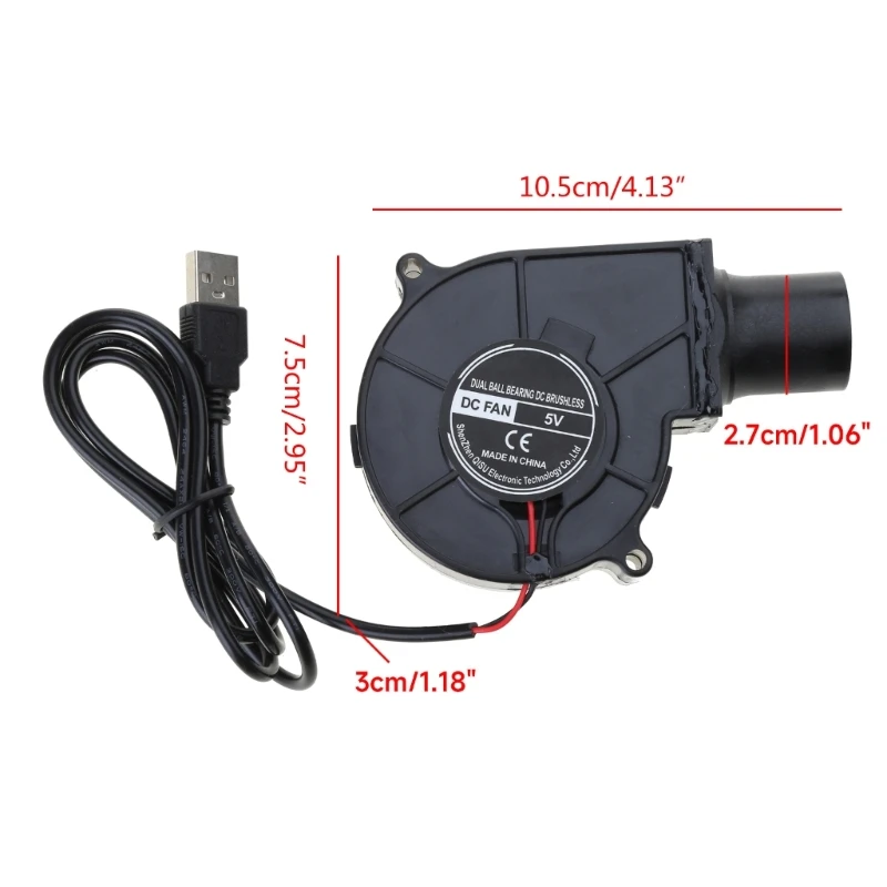 USB ポータブルバーベキューファンピクニックキャンプエアターボ送風機 2600RPM 1.5 ワット 7530 7 センチメートルドロップシップ