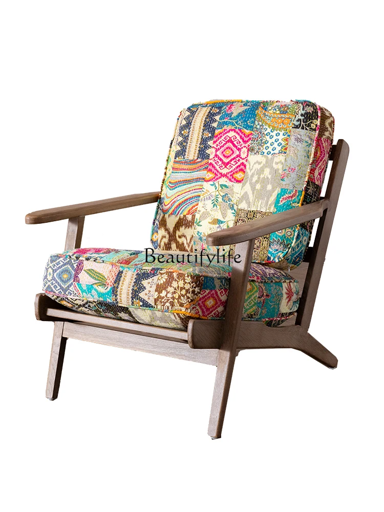 American Wool Flannel Fabric Color Sofa Soft Case Stool Nordic Lazy Modern Leisure Chair