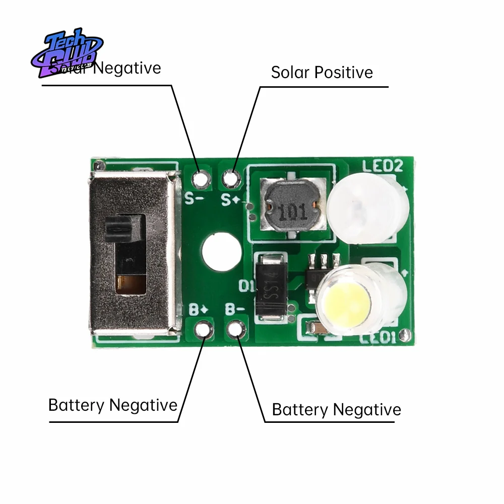 3.7V Lithium Battery Solar Lamp Control Circuit Board Solar Spotlight Controller for Ceramic Lawn Lamp