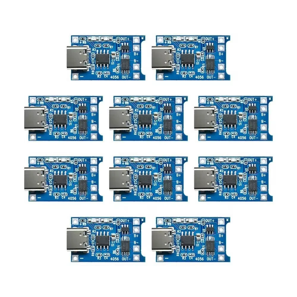 1-10Pcs 5V 1A TYPE-C Micro USB 18650 TC4056A Lithium Battery Charging Board Charger Module with Protection Dual Functions TP4056