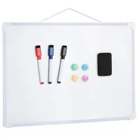with 3 Markers & 4 Magnets Dry Erase Board 16" X 12" Double-Sided Graffiti Drawing Board Small Magnetic Memo Message Board