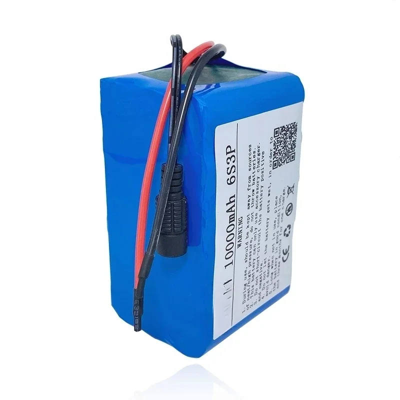 24V 10000mAh Electric Transportation/lithium-ion Battery Pack+charger 2024 6S3P 18650 Lithium-ion Battery