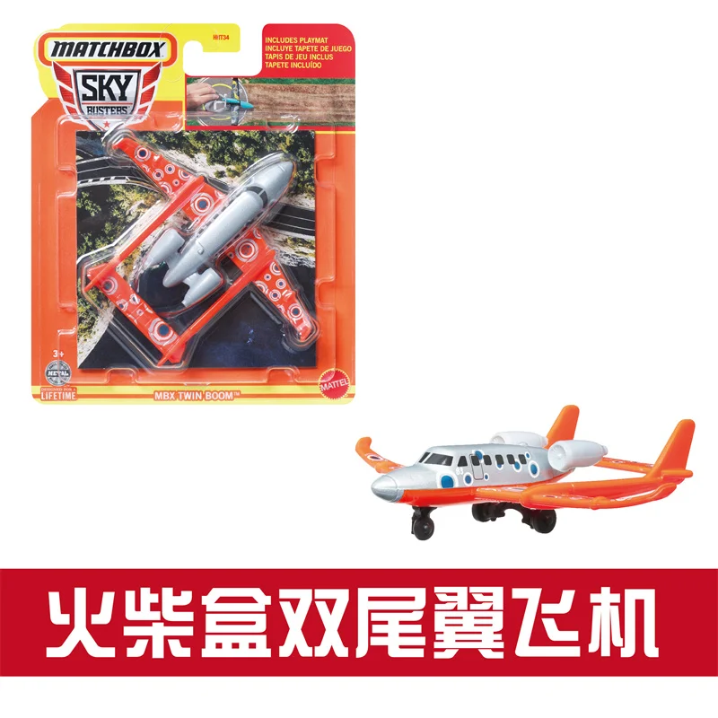 Original Mattel Toys Matchbox Car Sky Busters Airbus A320neo Bubble Copper Sky Cruiser Plane Model Toy for Boys Birthday Gift