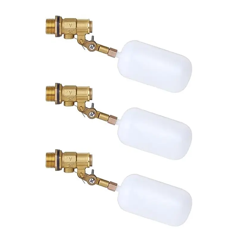 CMHI-1/2 Inch Float Valve, Water Float Valve For Pond Float Valve Shutoff Auto Fill, For Livestock Tanks, Aquariums(3PCS)