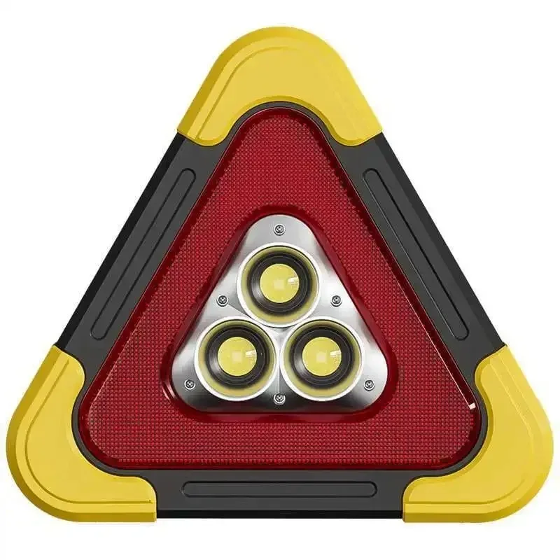 Solar Car Warning Triangle Light Emergency Parking Breakdown Anti-Collision Safety Hazard Triangle Signal Lamp