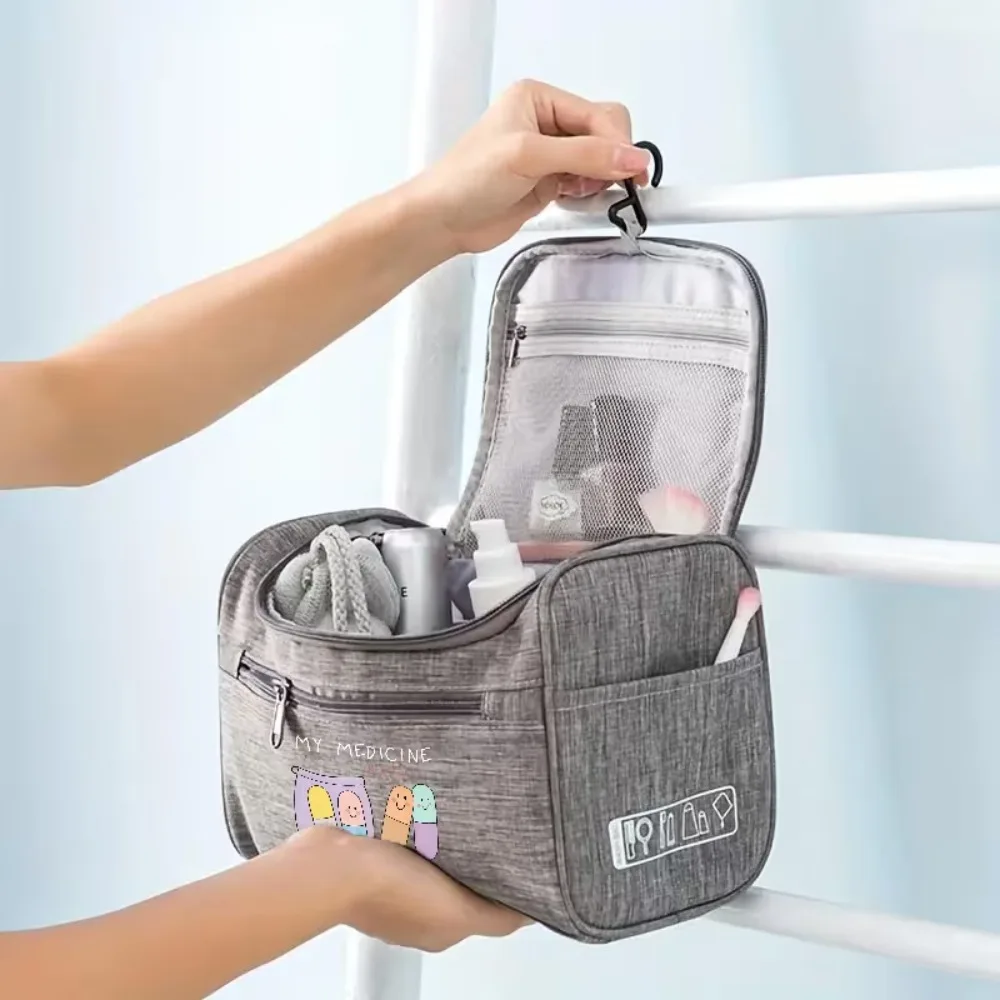 Cute My Medicine Pill Storage Bag, Portable Travel Vitamin Organizer Pouch, Multifunctional Hanging Toiletry Carry Case