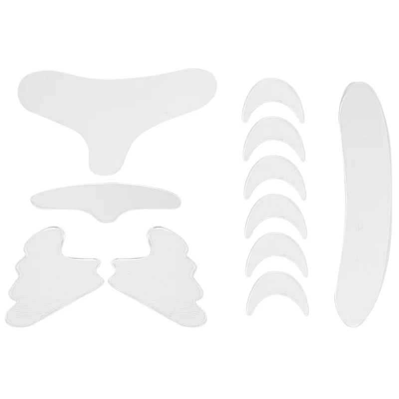 ABXH 11 قطعة قابلة لإعادة الاستخدام سيليكون إزالة التجاعيد ملصق الوجه الجبين الرقبة العين ملصق الوسادة مكافحة الشيخوخة الجلد رفع الرعاية التصحيح