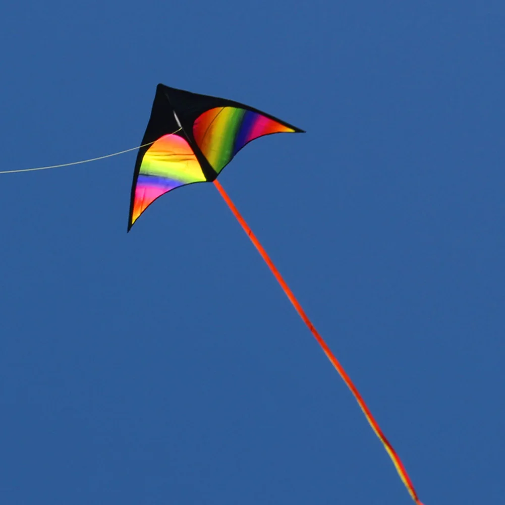 2X3M Staart Grote Driehoek Vlieger Gemakkelijk Te Vliegen Groot Vlieger Speelgoed Met Draad Board Kleurrijke Vlucht Kite Verbeteren Coördinatie Kinderen Cadeau