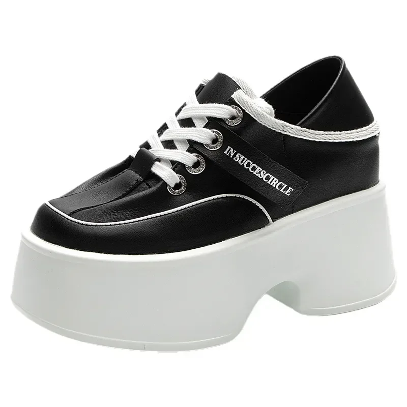 

Модные осенние прочные весенние туфли-лодочки ROME 11 см, женские высокие тапочки на каблуке, черные эргономичные устойчивые туфли на танкетке из натуральной кожи