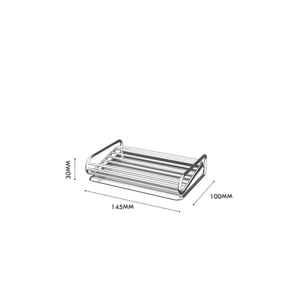 Square 304 Stainless Steel Soap Holder with Optimized Tilt and Ventilation for Reduced Moisture Retention in High Humidity Areas