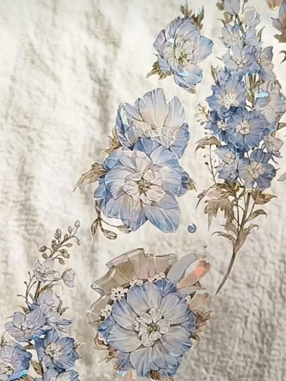 5M Tag- und Nachtplaner Delphinium Shell Shiny Pet Washi Tape Planer Journal Collage Rosa Blume