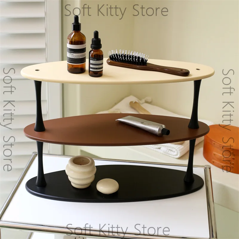 Three-color cup holder, wooden skateboard, French retro desktop ornament, teacup storage