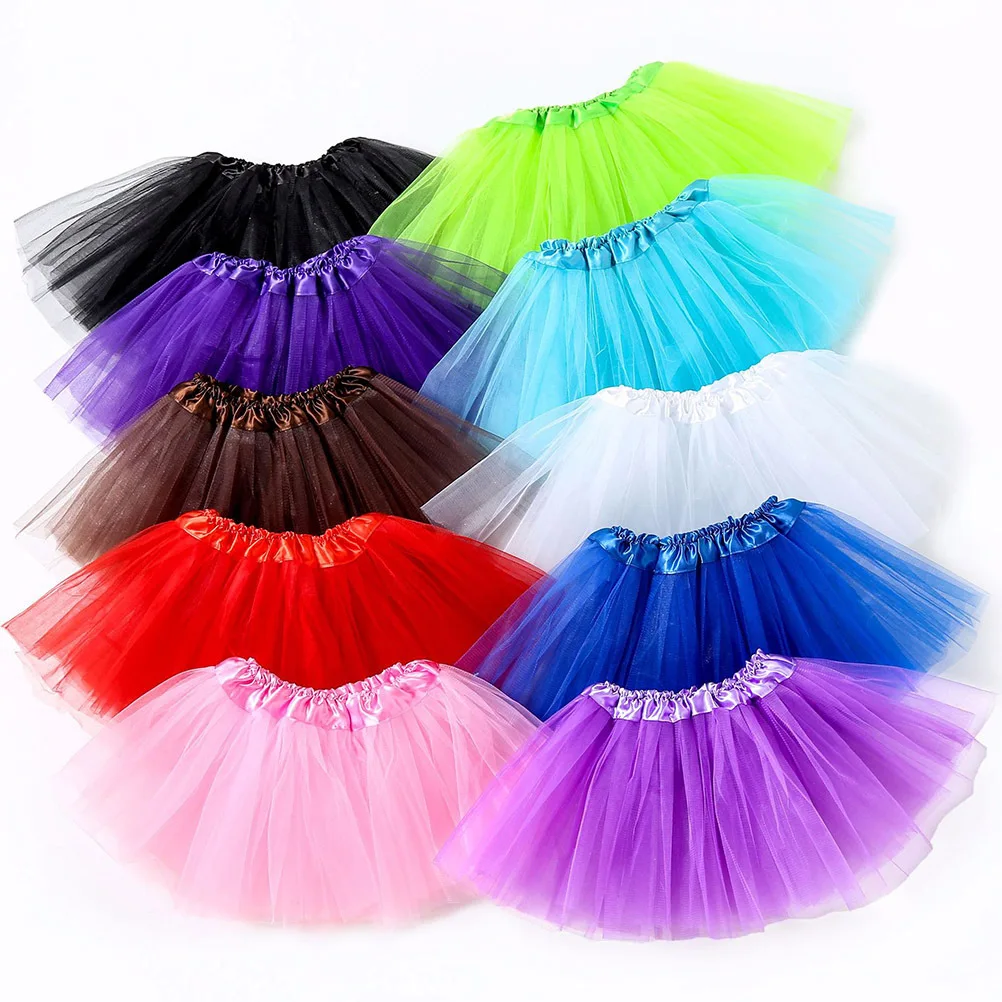 Jupe d'entraînement de Ballet pour enfants, 6 pièces, Tutu en mousseline de soie, enveloppe de danse, Rose, jaune, blanc, Rose, violet foncé, bleu clair, Design élégant