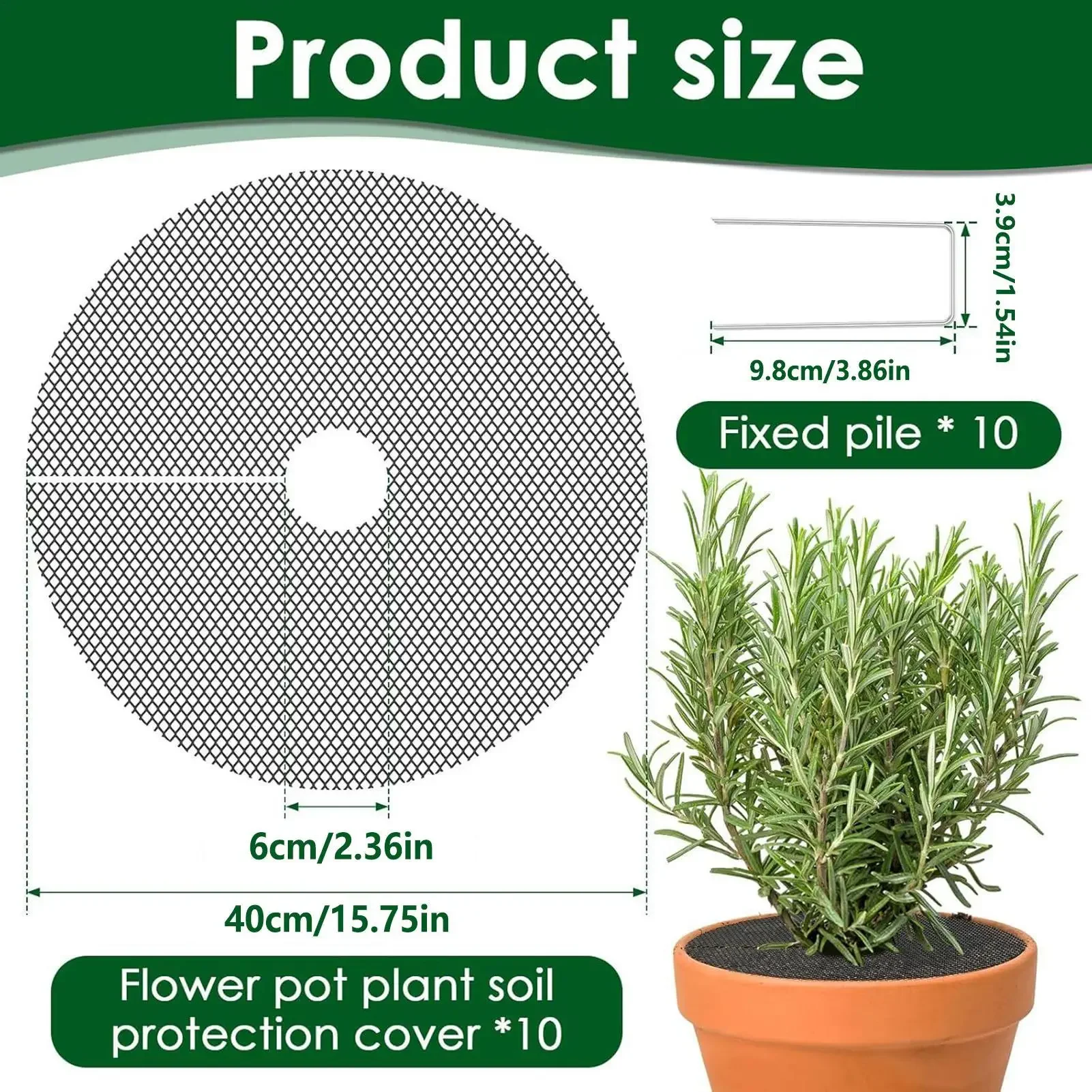 10Pcs Plant Pot Cover Bonsai Tool Pot Mesh Sheet Planter Guard With 10 Stakes Round Plant Pot Grid For Indoor Gardening