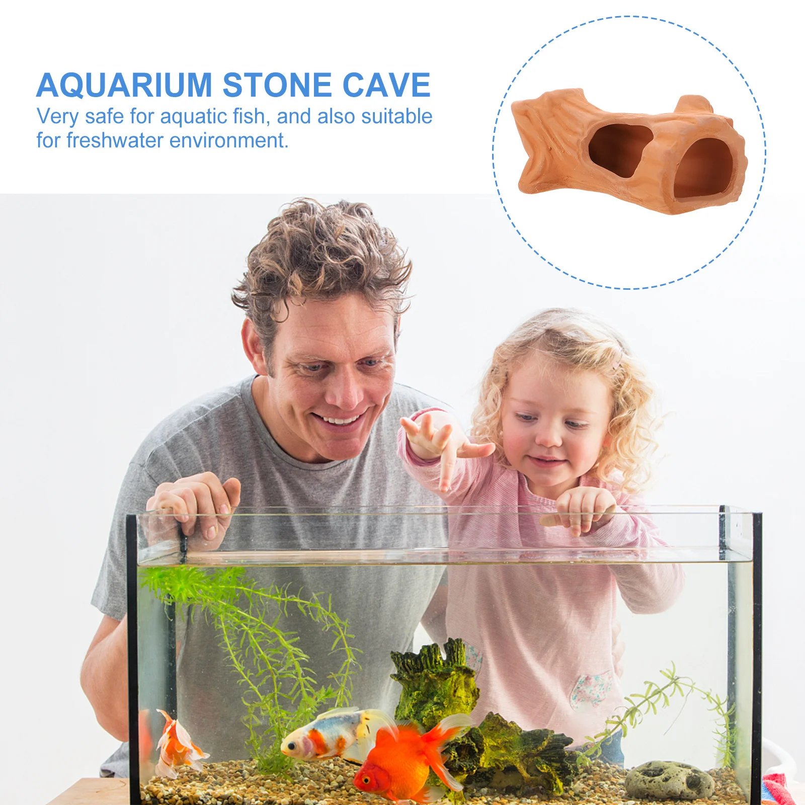 

2Pcs Fish Tank Ceramic Hideout Cave Aquarium Ornament Freshwater Marine Fish Shelter Decor Aquarium Hiding Place