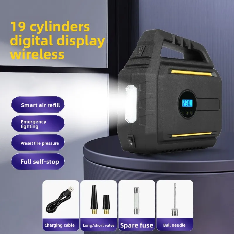 

Портативное пусковое устройство для автомобиля с воздушным насосом, многофункциональный аварийный стартер-пауэрбанк для автомобиля