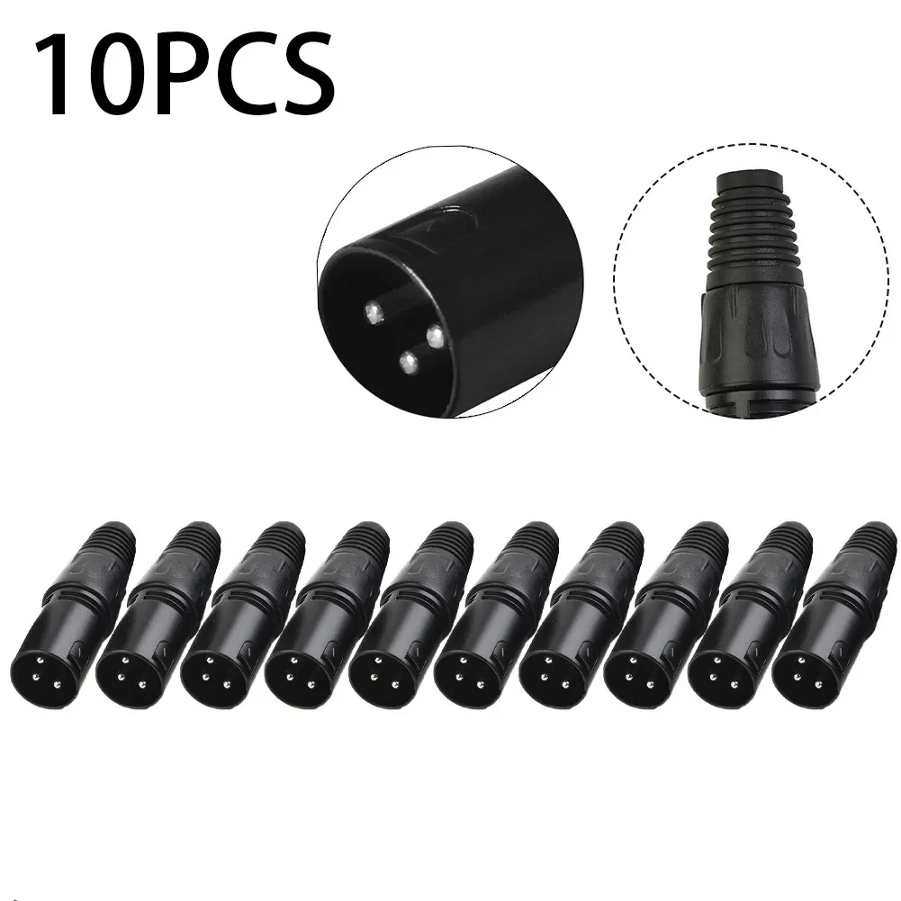 

10pcs XLR DMX 3 Pin Audio Cables Microphone Connectors Plug Male Female MIC Snake Plug Cable Connectors1.5 X 6.7cm