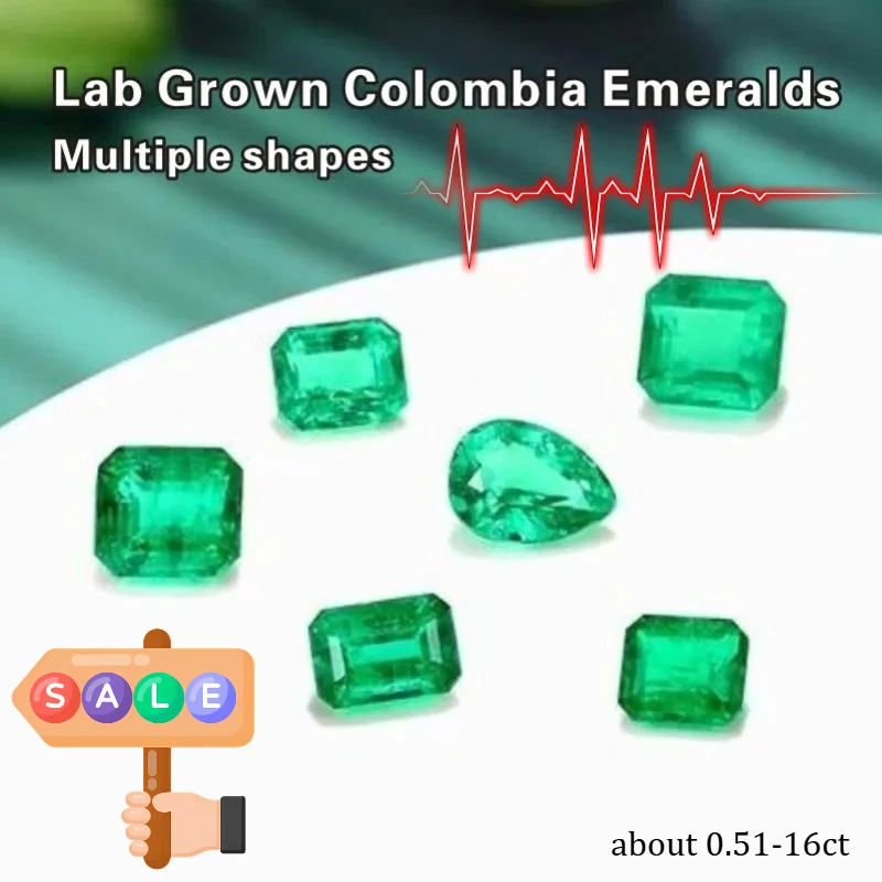

Lab Grown Colombia Emeralds with Certificate Gemstone for DIY Jewelry Making Inlay Rings Pendant Earrings Materials