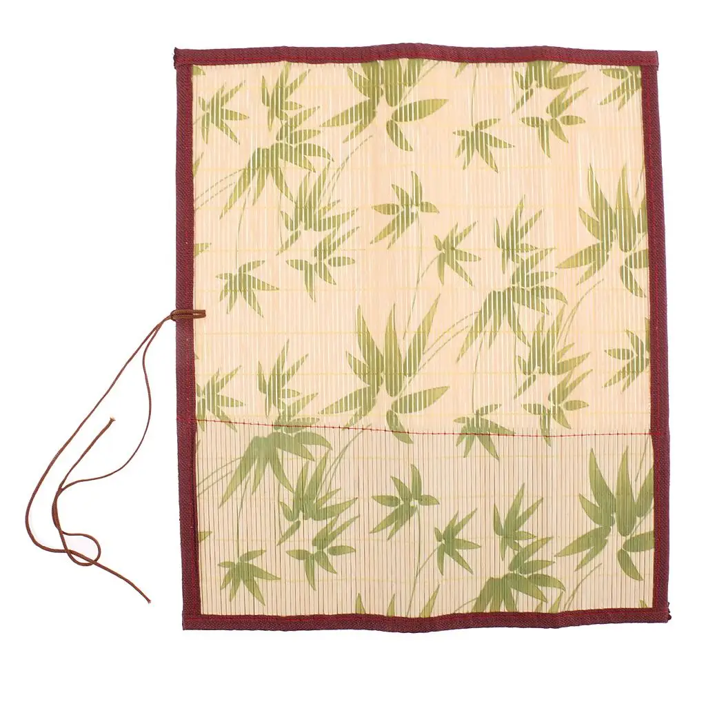 Bamboo Calligraphy Brush Pouch Traditional Handmade Holder Bag for Professional Chinese Writing Brushes