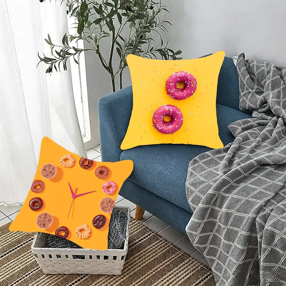 Sweet Adorable S-Sweet Donut Cute Anime Cushion Cover Fluffy velvet Nordic style plush Living room sofa decorative