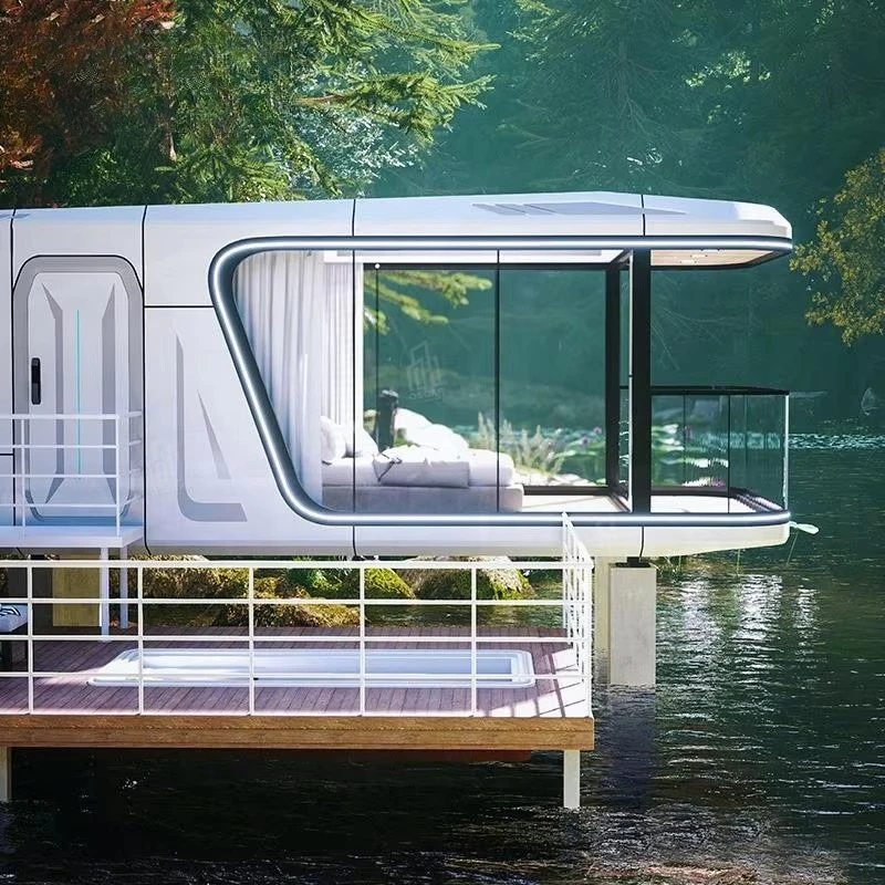 Rooms Mobile Villa Prefabricated Elegant Camping Travel Vacation Small House Prefabricated Villa Space Cabin