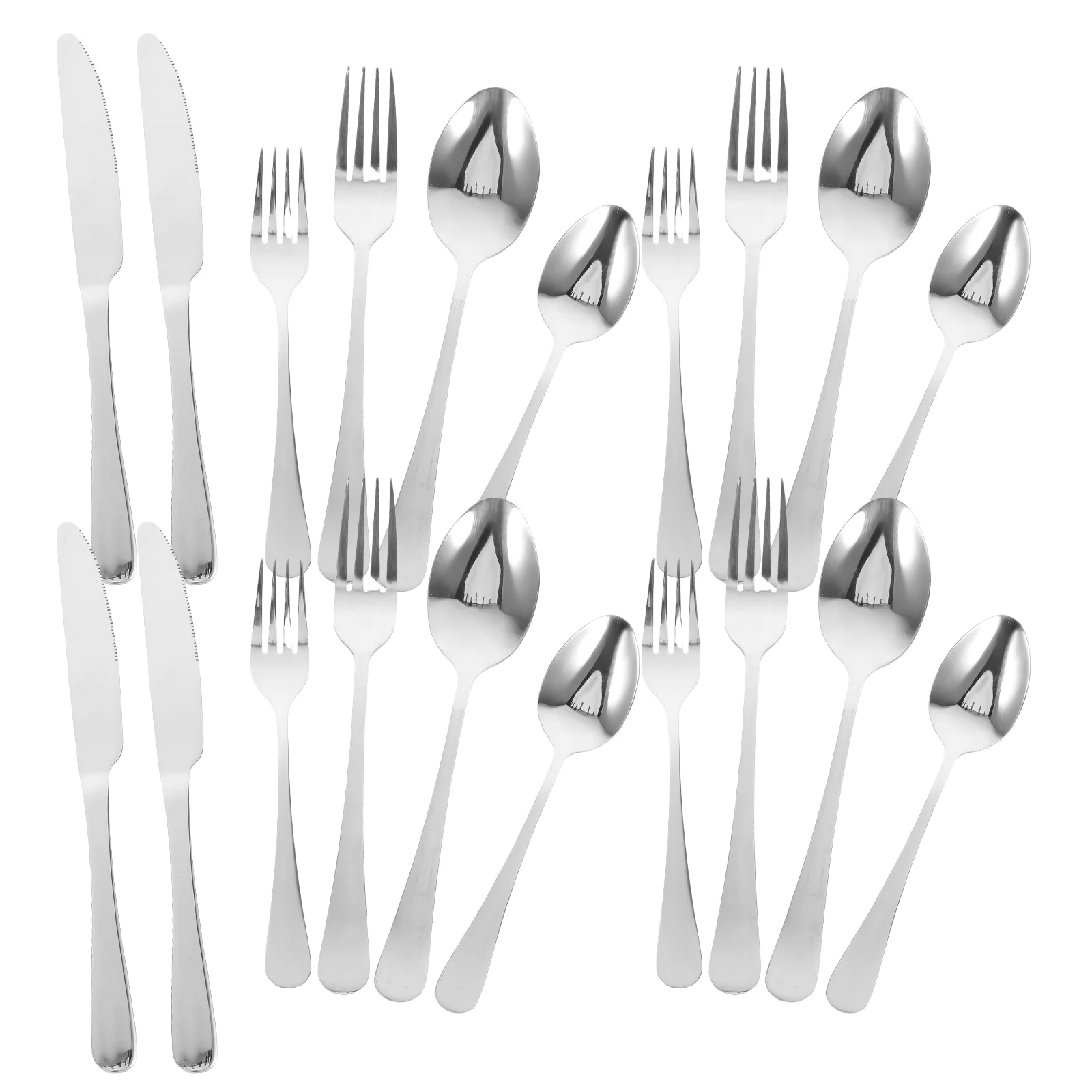 

20pcs Stainless Steel Cutlery Set Western Dining Knife Fork Spoon Tea Spoon Elegant Tableware Gift Kitchen Utensils forks
