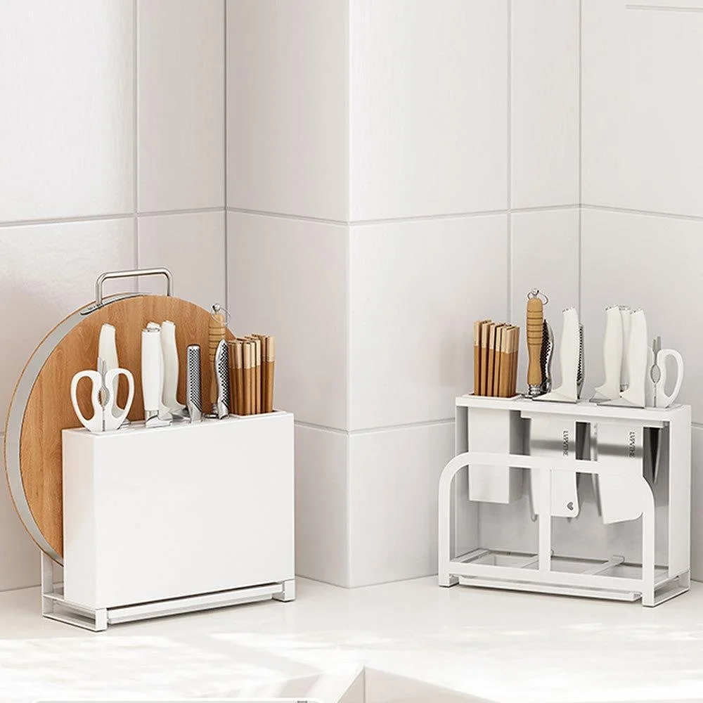 portacoltelli-multifunzionale-da-parete-porta-utensili-da-cucina-bianco-con-drenaggio-supporto-per-tagliere-in-acciaio-al-carbonio