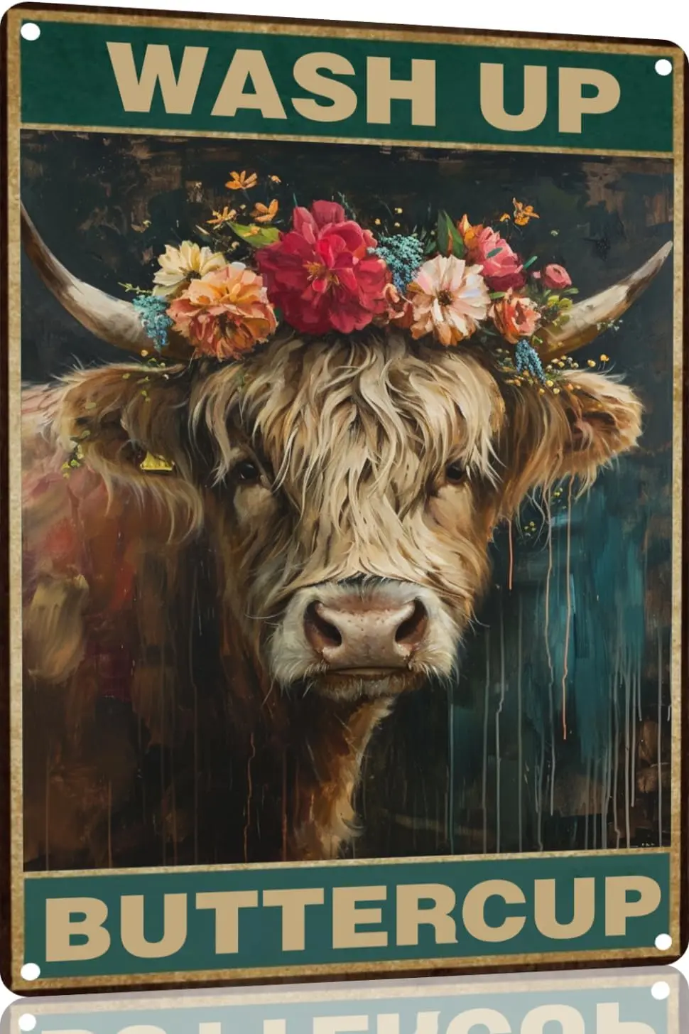 Cow Metl Poster Funny Cow Wll rt Hghlnd Cow Bthroom Hngng hghlnd cow Funny Metl Sgn Bthroom Wll rt Home Decor 12x8 nch(1538)