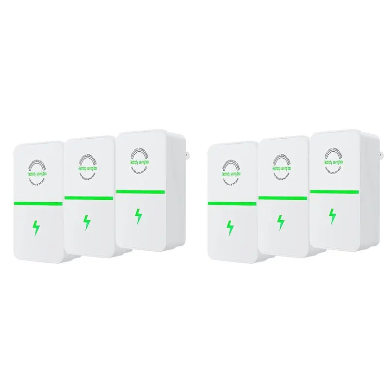 AB66-6Pack Power Saver Energy Saver,Ecovolt Pro Energy Saver, 90V-250V 30Kw Eco Volt Pro Electricity Saving Box Save US Plug