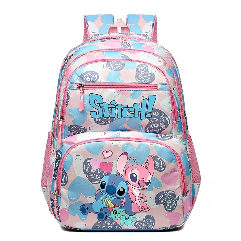 Disney Lilo&stitch Women Student Large Capacity School Bags for Girls Teenager Multi-pocket Schoolbag Rucksack Laptop Backpack