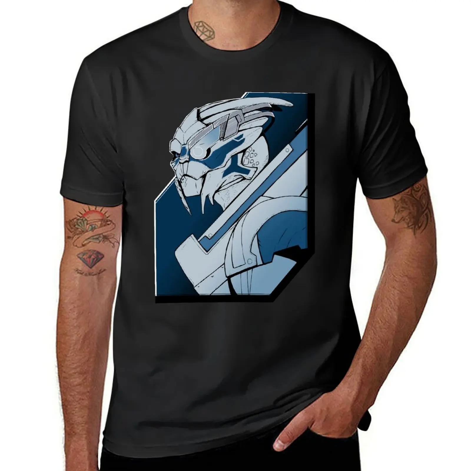 

Garrus Vakarian T-Shirt vintage clothes plus size tops shirts graphic tees Blouse Men's clothing