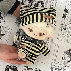 Action Dress-up Puppets Clothes For 20cm Cotton Dolls Handsome Cool Prison Uniform Striped Hat Suit DIY Dolls Replacement Sets